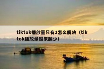 tiktok播放量只有1怎么解决（tiktok播放量越来越少）