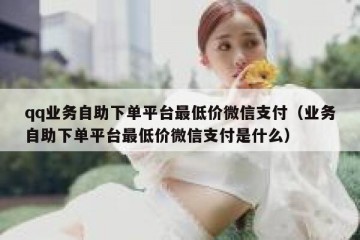 qq业务自助下单平台最低价微信支付（业务自助下单平台最低价微信支付是什么）