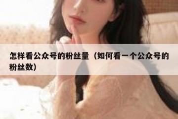 怎样看公众号的粉丝量（如何看一个公众号的粉丝数）