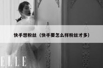 快手想粉丝（快手要怎么样粉丝才多）