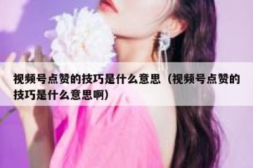 视频号点赞的技巧是什么意思（视频号点赞的技巧是什么意思啊）