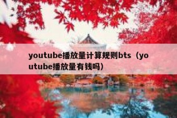 youtube播放量计算规则bts（youtube播放量有钱吗）