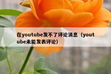 在youtube发不了评论消息（youtube未能发表评论）