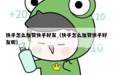 快手怎么加赞快手好友（快手怎么加赞快手好友呢）