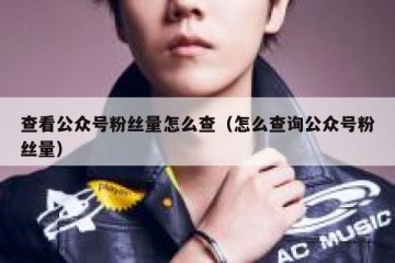 查看公众号粉丝量怎么查（怎么查询公众号粉丝量）