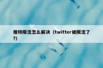 推特限流怎么解决（twitter被限流了?）