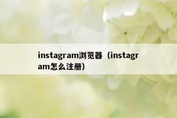 instagram浏览器（instagram怎么注册）