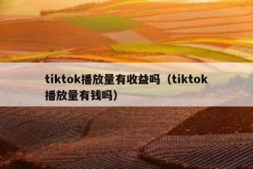 tiktok播放量有收益吗（tiktok播放量有钱吗）