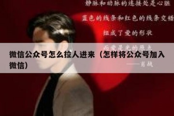 微信公众号怎么拉人进来（怎样将公众号加入微信）