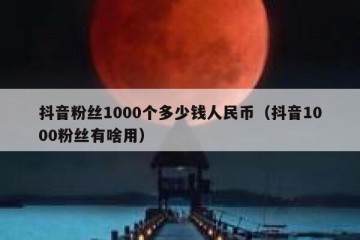 抖音粉丝1000个多少钱人民币（抖音1000粉丝有啥用）