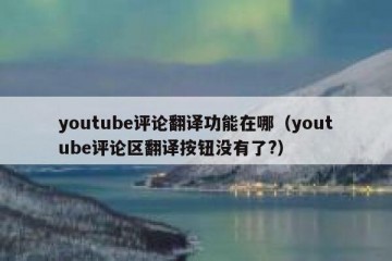 youtube评论翻译功能在哪（youtube评论区翻译按钮没有了?）