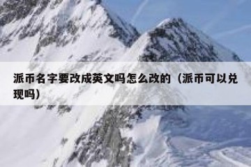派币名字要改成英文吗怎么改的（派币可以兑现吗）