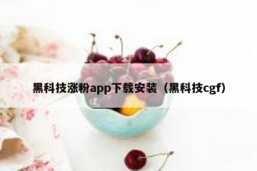 黑科技涨粉app下载安装（黑科技cgf）