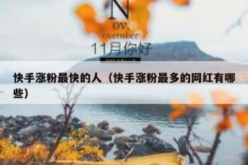 快手涨粉最快的人（快手涨粉最多的网红有哪些）