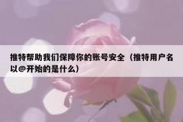 推特帮助我们保障你的账号安全（推特用户名以@开始的是什么）