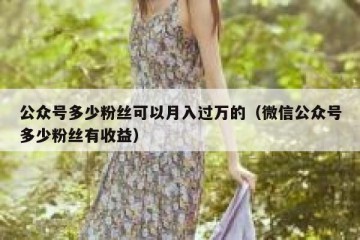 公众号多少粉丝可以月入过万的（微信公众号多少粉丝有收益）