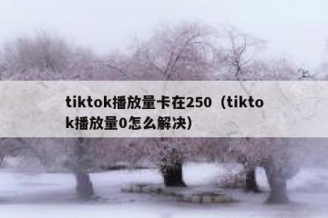 tiktok播放量卡在250（tiktok播放量0怎么解决）