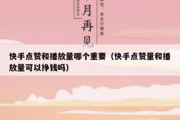 快手点赞和播放量哪个重要（快手点赞量和播放量可以挣钱吗）