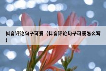 抖音评论句子可爱（抖音评论句子可爱怎么写）