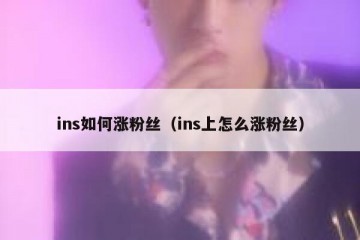 ins如何涨粉丝（ins上怎么涨粉丝）