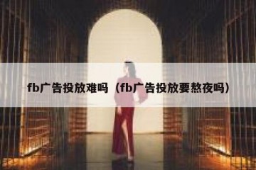 fb广告投放难吗（fb广告投放要熬夜吗）