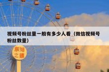 视频号粉丝量一般有多少人看（微信视频号 粉丝数量）