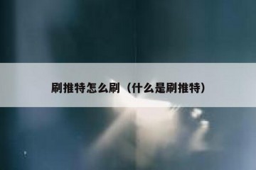 刷推特怎么刷（什么是刷推特）