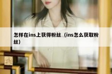 怎样在ins上获得粉丝（ins怎么获取粉丝）