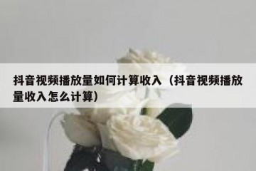 抖音视频播放量如何计算收入（抖音视频播放量收入怎么计算）