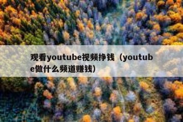 观看youtube视频挣钱（youtube做什么频道赚钱）