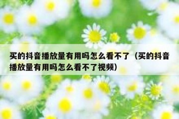 买的抖音播放量有用吗怎么看不了（买的抖音播放量有用吗怎么看不了视频）