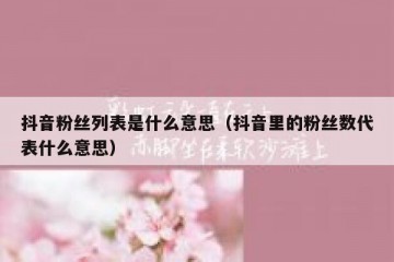 抖音粉丝列表是什么意思（抖音里的粉丝数代表什么意思）