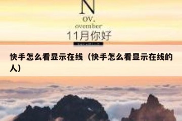 快手怎么看显示在线（快手怎么看显示在线的人）