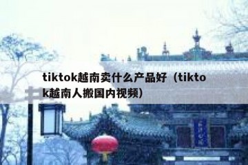 tiktok越南卖什么产品好（tiktok越南人搬国内视频）