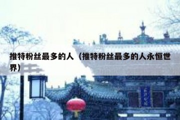推特粉丝最多的人（推特粉丝最多的人永恒世界）