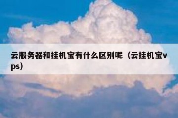 云服务器和挂机宝有什么区别呢（云挂机宝vps）