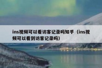 ins视频可以看访客记录吗知乎（ins视频可以看到访客记录吗）
