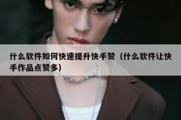 什么软件如何快速提升快手赞（什么软件让快手作品点赞多）