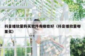 抖音播放量购买软件有哪些好（抖音播放量哪里买）
