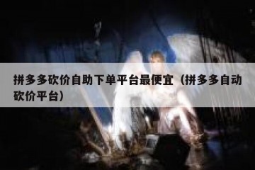 拼多多砍价自助下单平台最便宜（拼多多自动砍价平台）