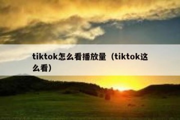 tiktok怎么看播放量（tiktok这么看）