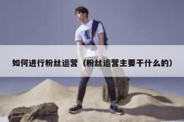 如何进行粉丝运营（粉丝运营主要干什么的）