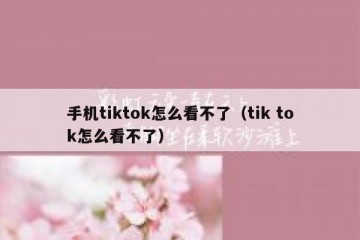手机tiktok怎么看不了（tik tok怎么看不了）