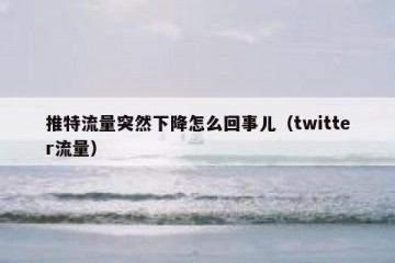 推特流量突然下降怎么回事儿（twitter流量）