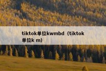 tiktok单位kwmbd（tiktok单位k m）