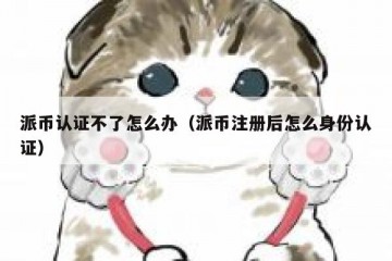 派币认证不了怎么办（派币注册后怎么身份认证）