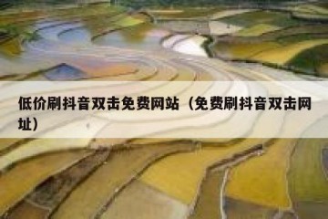 低价刷抖音双击免费网站（免费刷抖音双击网址）