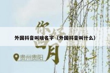 外国抖音叫啥名字（外国抖音叫什么）