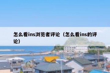 怎么看ins浏览者评论（怎么看ins的评论）