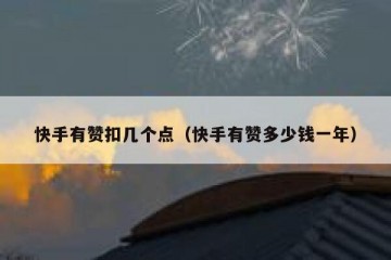 快手有赞扣几个点(快手有赞多少钱一年)